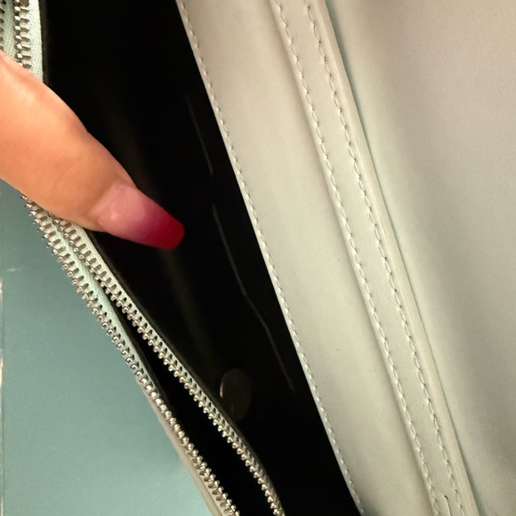 Off-White Sky Blue Bag with Red Logo